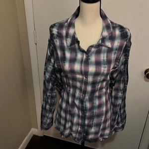 Cato Plaid Button Down Blouse 22/24